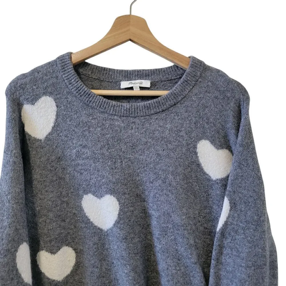 Madewell Heart Dot Balloon Sleeve Pullover Wool/Alpaca Blend Sweater Size XXS